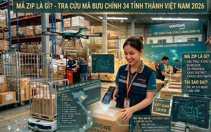 Mã ZIP Là Gì? Mã Bưu Chính 34 Tỉnh Thành Việt Nam 2026